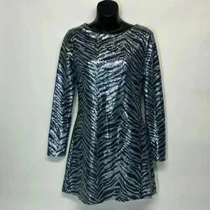 Urban outfitters size small zebra sequins dress, long sleeve